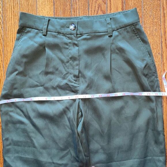 Loft olive green soft pleated draped slacks casual pants new with tags size 6 - Picture 12 of 14